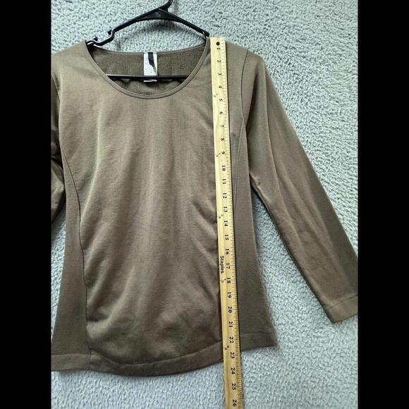 Womens Shirt XS Basic Long Sleeve Top Slim Fit Stretchy Crew Neck - Picture 4 of 9